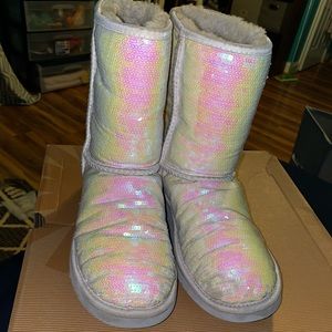 White Sequin Ugg